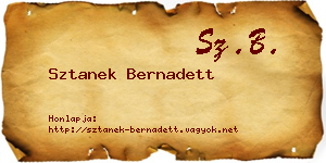 Sztanek Bernadett névjegykártya